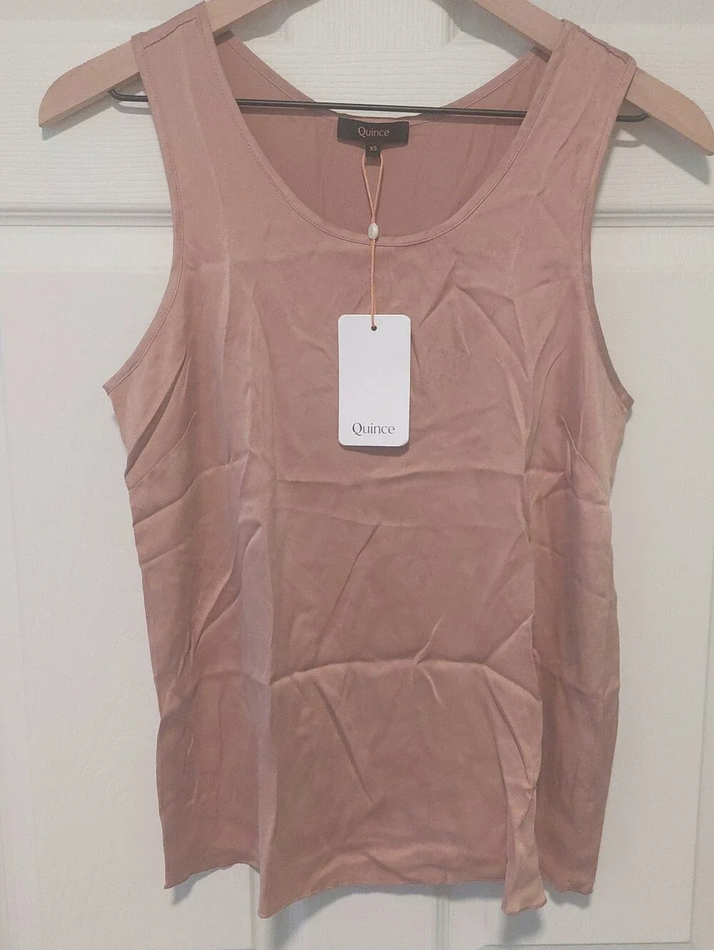 NWT! Quince 100% Washable Toasted Almond Silk Pajama Tank!  Sz. XS (H78)